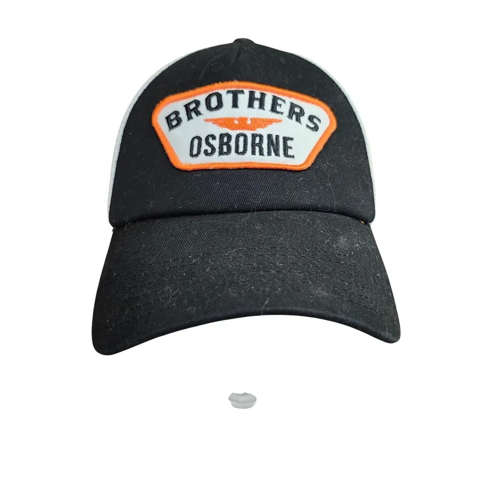 Brothers Osborne Trucker Hat Black White Orange Mesh Snapback Tour Merch Cap